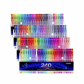 Tanmit 240 Color Gel Pens Set for Adult Coloring Books, Writing, Kid Drawing 120