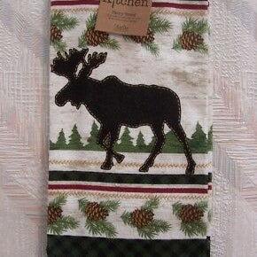 Moose Kitchen Terry Towel Kay Dee Woodland Moose Pattern