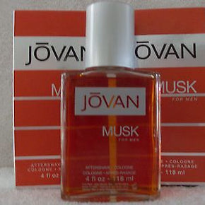 MUSK FOR MEN by JOVAN  AFTERSHAVE/COLOGNE  4 fl oz EACH x 2 NEW AND BOXED