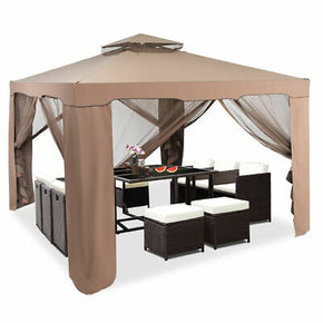 10'x 10' Canopy Gazebo Tent Shelter W/Mosquito Netting Outdoor Patio