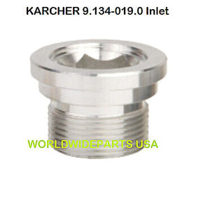9.134-019.0 Karcher Water Inlet Connector Aluminum, Replaces Plastic 91340190