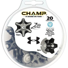 New Champ Golf Zarma Tour/Under Armour Cleats (Combo Disc Pack) Silver/Black