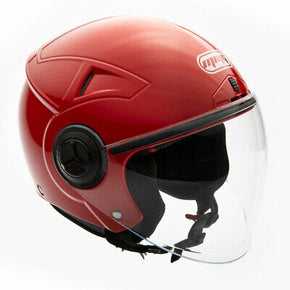 MMG Motorcycle Scooter Pilot Open Face Flip-Up Helmet DOT - Shiny Red Medium