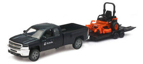 NewRay 1:32 Scale Chevy Pick Up w/Kubota Z700 Lawn Mower Black