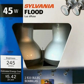 2 SYLVANIA 45-Watt R20 Indoor Flood Lights - Standard Medium Base - 245 Lumens