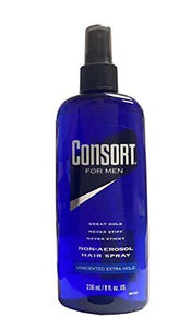 Consort Hair Spray for Men Extra Hold Unscented Non-Aerosol - 8 oz(Pack of