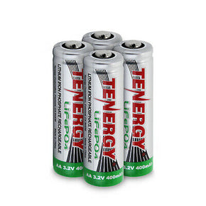 Tenergy 4PCS AA 3.2V 14500 400mAh LiFePO4 Rechargeable Batteries for Solar Light