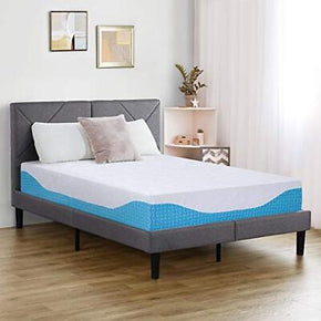 12 Inch Multilayered Igel Infused Memory Foam Mattress White/blue Queen