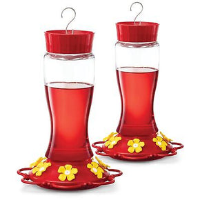 Hummingbird Feeder 30 oz [Set of 2] Glass Hummingbird Feeders for Outdoors -...