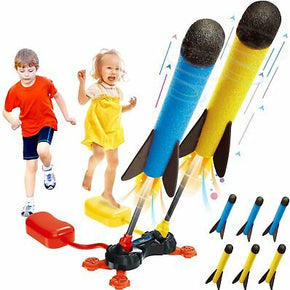 Duel Rocket Launcher Toy for Kids - Shoot Up to 100 Feet Outdoor Air Rocket Toys