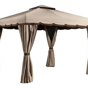 SOJAG Roma Soft Top Gazebo, 10 ft. x 12 ft. Beige with Brown Trim