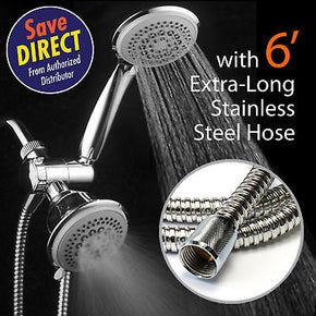 DreamSpa 36 Setting Showerhead and Hand Shower Dual 3-Way-Combo With 6 ft Hose