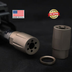 Linear Comp Muzzle Brake 1/2-28 - 9mm Stainless Steel w/Crush Washer