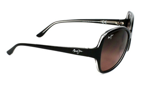 Maui Jim MAILE Polarized Sunglasses R294-02K Black-Clear/Rose Butterfly Display