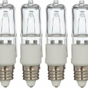 [4 Pack] 75 Watt 120 Volt Halogen Bulbs E11 Mini Candelabra 120V 75W T4 JD Lamp