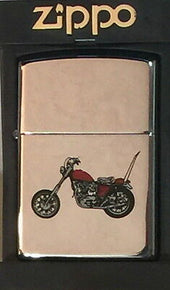 Silver Chrome ZIPPO Lighter 1996 Indian CHOPPER Motorcycle BIKE New in Box Rare!