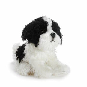 DEMDACO Sitting Small Havanese Dog Black And White Kids Plush Stuffed Animal