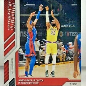 Lebron James 2020-21 Panini Instant NBA 2/6 Comes Up Clutch in 2nd OT #72 SP/173