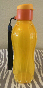 Tupperware Eco Twist Water Bottle w/ Flip top Seal 16oz Mango Orange New