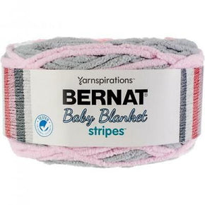 Bernat Baby Blanket Stripes, 10.5 oz, 100% Polyester, Ballerina