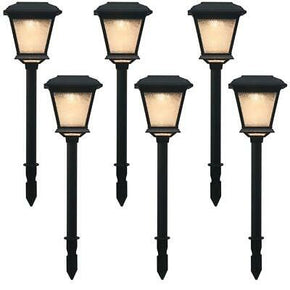 Solar 0.2-Watt Black Outdoor Landscape LED Path Light (6-Pack)