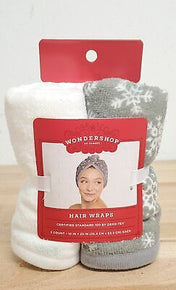 Wondershop at Target 10" x 25" Winter Hair Wraps White & Gray Snowflake 2 Count