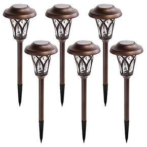 GIGALUMI Solar Pathway Lights Outdoor, 6 Pcs Super Bright High Lumen Solar LED