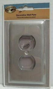 Hampton Bay Decorative Duplex Outlet Devon Pewter Steel Wall Plate 2DPWHB New