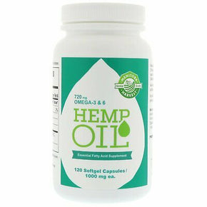 Hemp Oil, 1,000 mg, 120 Softgel Capsules