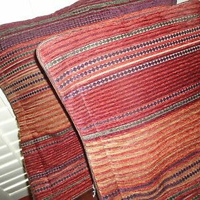 CROSCILL PLATEAU CHENILLE SOUTHWESTERN RUST STRIPE STANDARD PILLOW SHAMS PILLOW