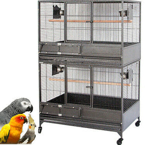 54" LARGE Double Stacker Breeding Multiple Bird Parrot Flight Wrought Iron Cage
