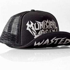 New Municipal Waste White Logo Flip Bill Adjustable Snapback Black Trucker Hat