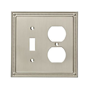 Franklin Brass W35062-SN-C Classic Beaded Switch/Duplex Wall Plate/Switch Pla...