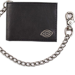 Dickies Men's Leather Slimfold Wallet With Chain / Color Black