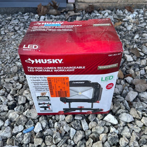 Husky 750/1500 Lumen LED Work Light (Rechargeable, Portable)