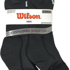Wilson Men's Dri-tech Moisture Control Athletic Quarter Socks, Multipack Black