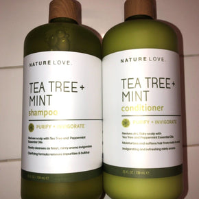 Nature love Tea Tree + Mint Shampoo and Conditioner Purify + Invigorate 25 FL OZ