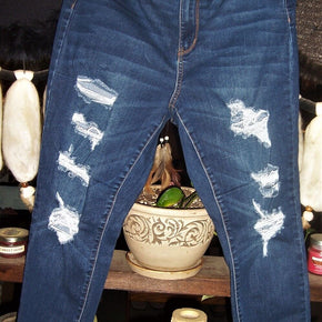 Wax Jean Los Angeles Women's Size 16 Distressed Skinny Leg Denim Stretch Jeans