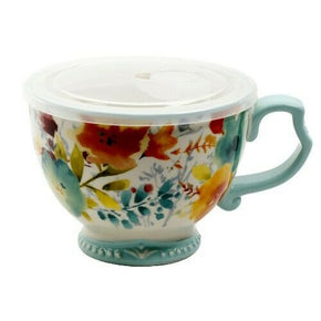 The Pioneer Woman Willow Jumbo Cup Vented Lid 27oz Soup Bowl Coffee Tea Vintage