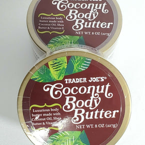 🌴🥥Organic VALUE PACK Trader Joe's COCONUT Body Butter 8 oz. SET OF TWO 2 🌴🥥