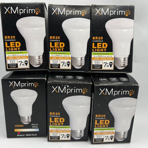 XMPrimo LED Dimmable Light Bulb 7W (50 Watt Equivalent) 3000k Warm White QTY 6