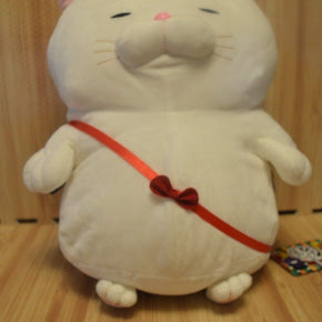 Hige Manjyu Samurai White Cat 15" Plush Round 1 UFO Catcher