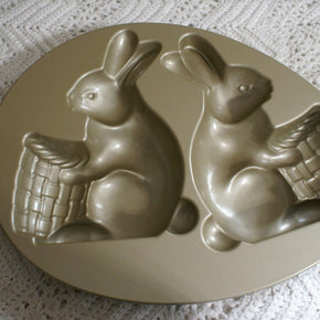 Nordic Ware Easter Bunny Cake Pan Rabbit Basket 10 Cups