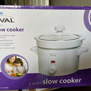 Rival 2 quart Slow Cooker with 2 qt. Removable Ceramic Pot and 3 Cook Settings