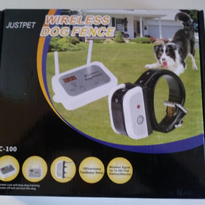 Justpet Wireless Dog Fence C-100 Pet Containment System (1 Collar) New-Open Box