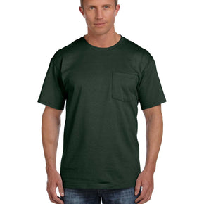 Fruit of the Loom Men's 5 oz 100% Cotton Pocket S-3XL T Shirt M-3931P / Color Forest Green / Size (Men's) M