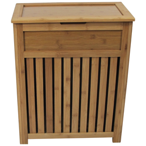 Bamboo Laundry Hamper Basket Storage Lid Handle Holes Clothes Bin Home Dorm / Actual Color Bamboo