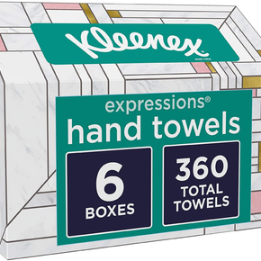 Disposable Paper Hand Towels, 6 Boxes, 60 Hand Towels per Box