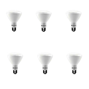 6 Pack LED 65W = 9W Bright White 65W Equivalent BR30 3000K E26 Dimmable Bulb