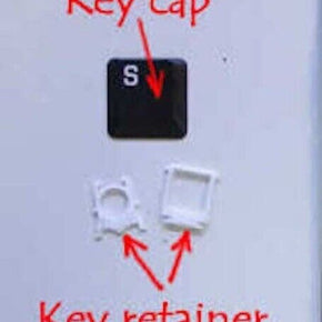 REPLACEMENT KEYS + RETAINER - Logitech K800 Wireless Illuminated Keyboard / Cap & Key Volume Up